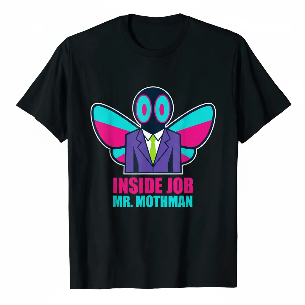 Inside Job Mr. Mothman T-Shirt | Funny Conspiracy Graphic Tee