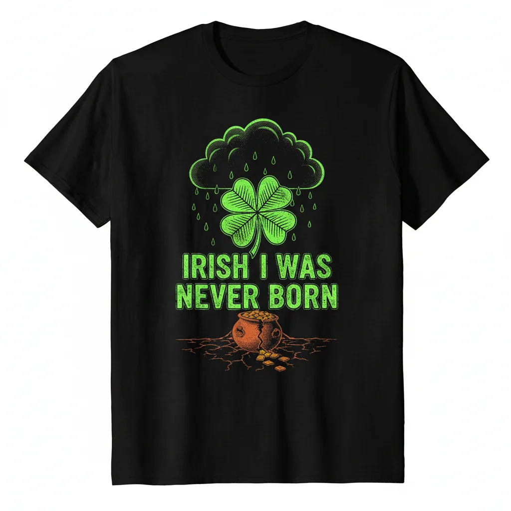 Divertida Camisa de Trébol del Día de San Patricio: "Irish I Was Never Born"