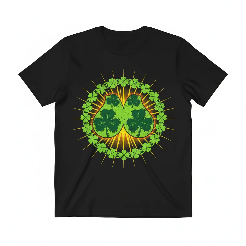 Durable Irish Shamrock & Clover Tits Essential T-Shirt – Fade-Resistant & Perfect Fit