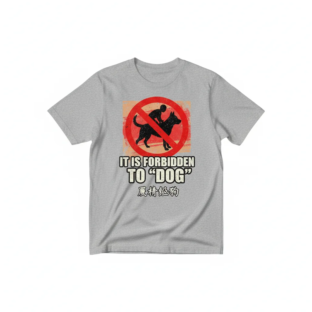 Proibido "Cão" Camiseta Essencial Unissex | Algodão Anelado Premium