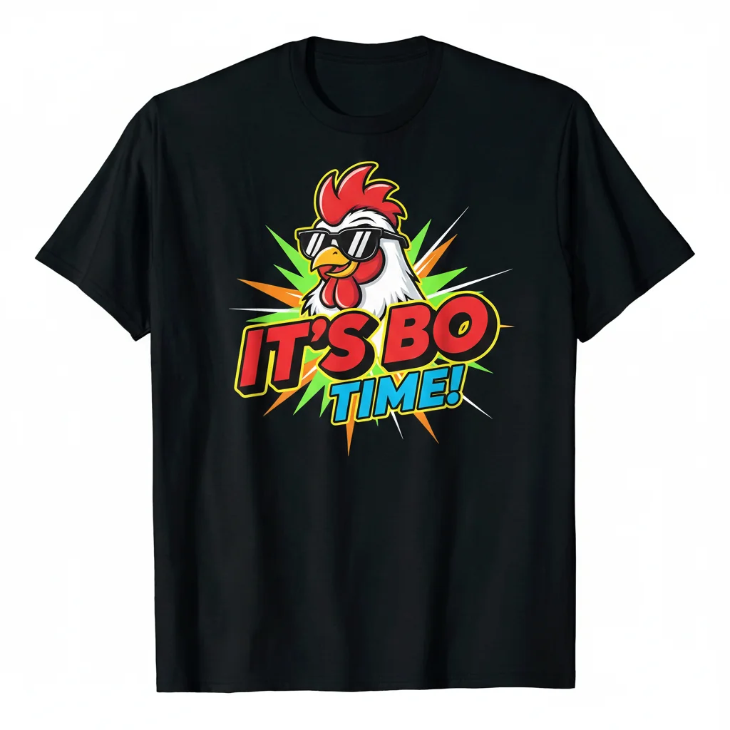 Bojangles It's Bo Time T-Shirt | Black Text Graphic Tee | Unisex Soft Cotton Shirt