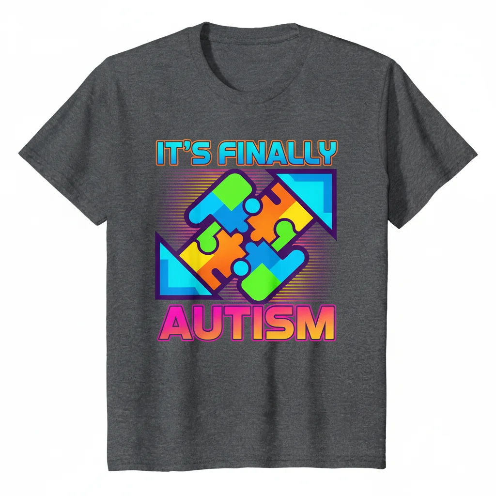 Enduring 'Finally Autism' Graphic Tee – Pre-Shrunk & Fade-Resistant