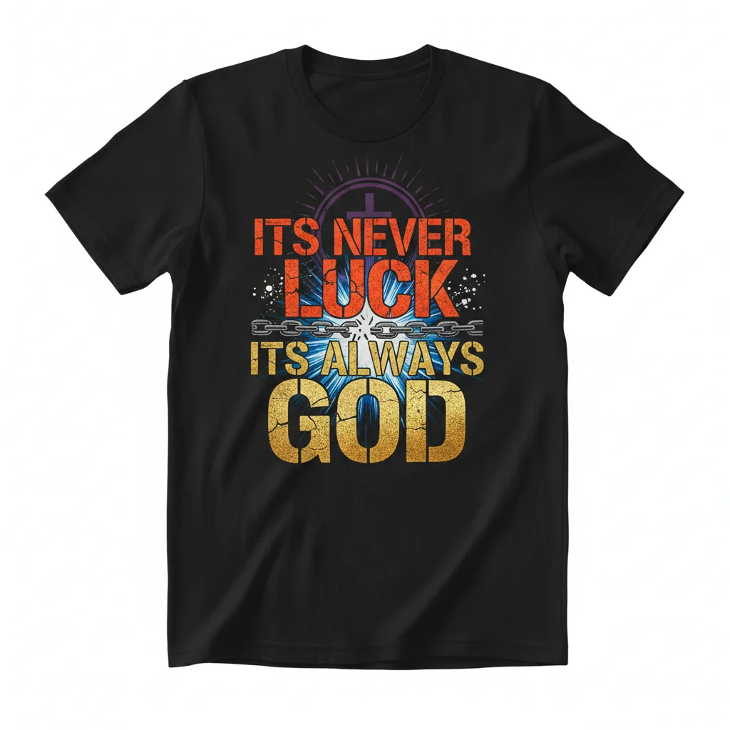 ITS NEVER LUCK ITS ALWAYS GOD - Inspirational Essential T-Shirt