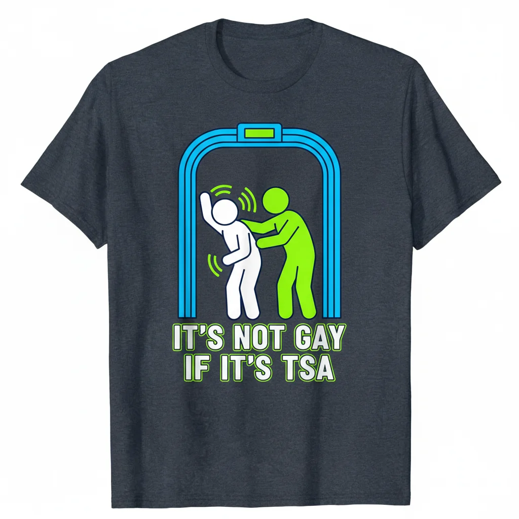 It's Not Gay If It's TSA Funny Meme T-Shirt | Sarcastic Humor Graphic Tee