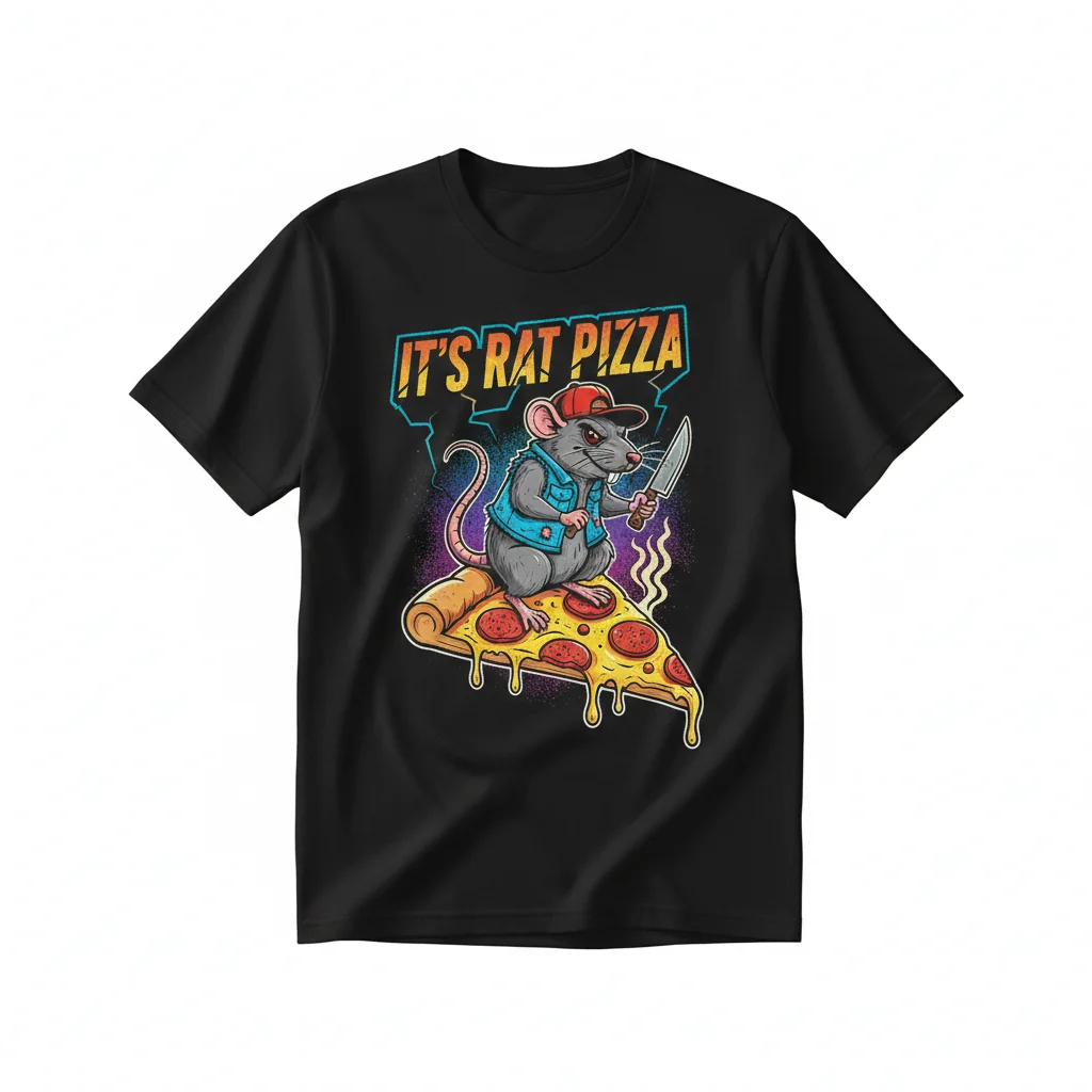 It's Rat Pizza Graphic Active T-Shirt for Men & Women – Premium Cotton Tee