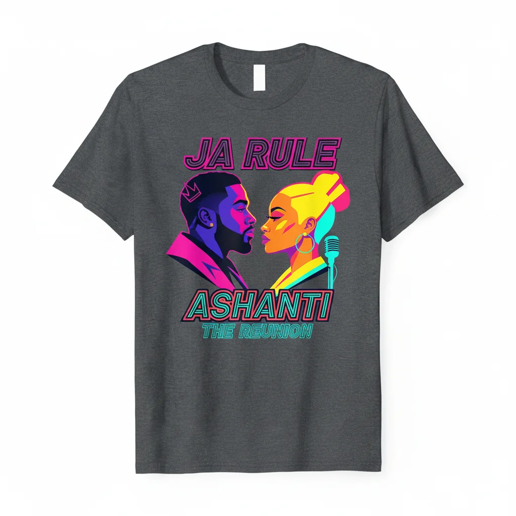 Ja Rule & Ashanti T-shirt | Vintage Style Hip Hop Rap Tee | 2000s R&B Music Legend Shirt