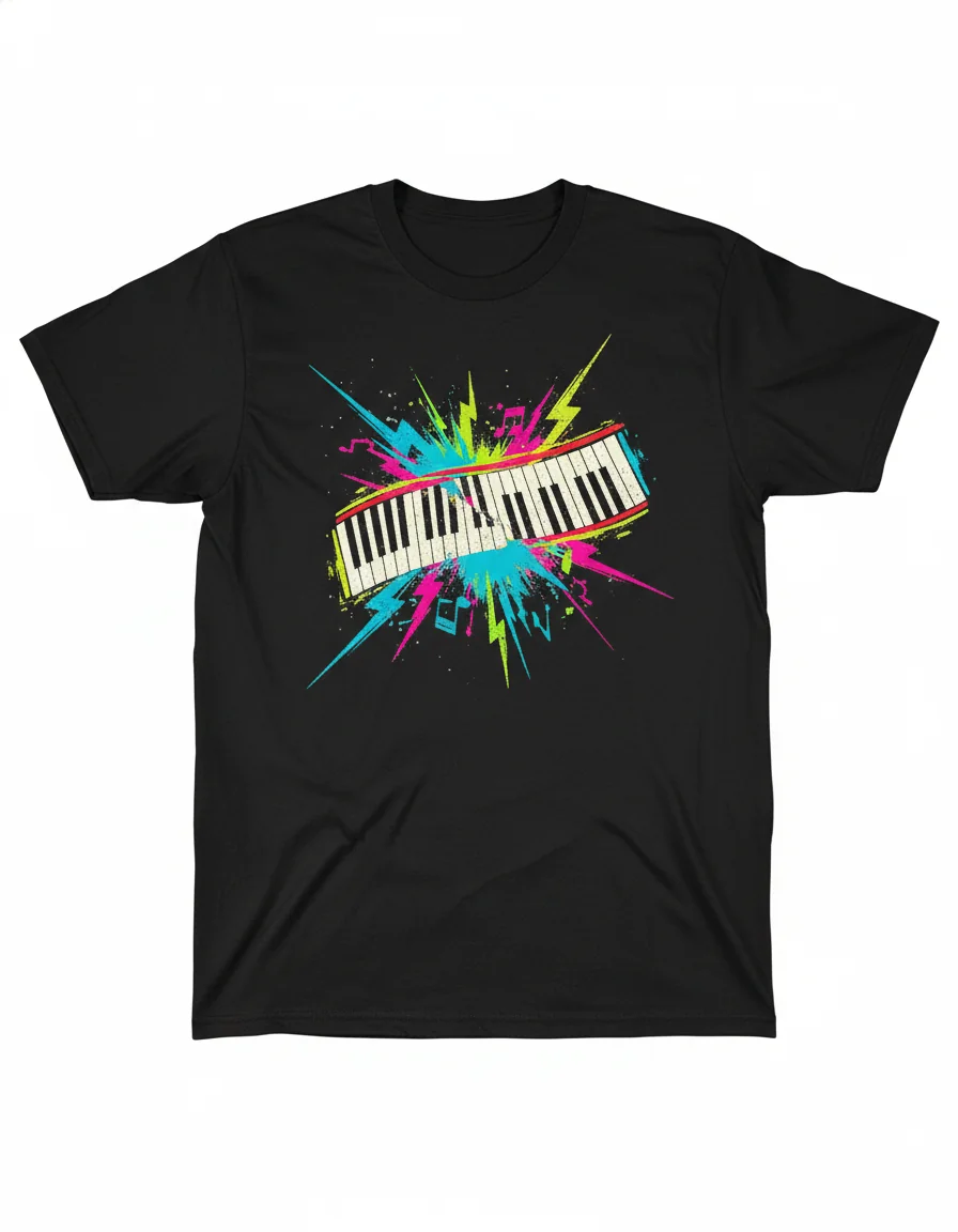 Jackson "Beat It" Piano Keys Graphic Tee - Durable & Vibrant