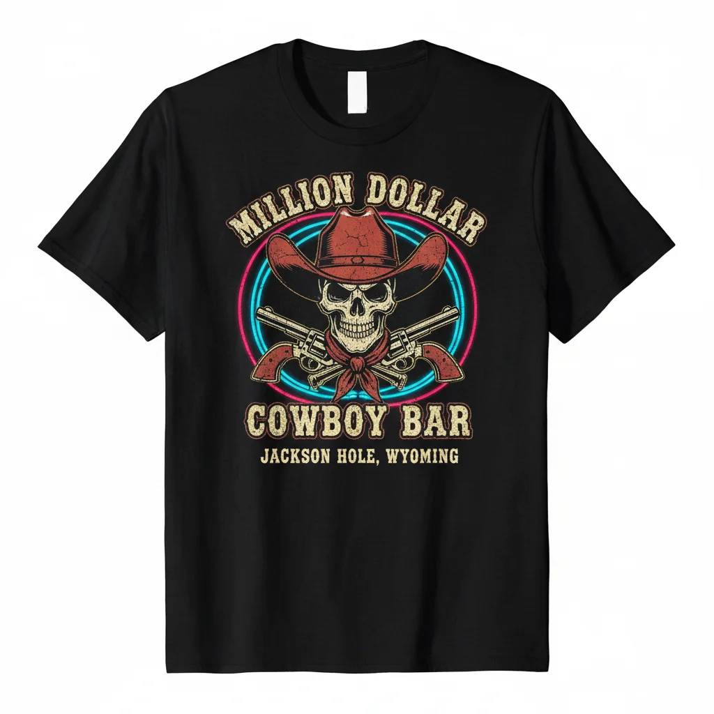 Vintage Jackson Hole Million Dollar Cowboy Bar T-Shirt - Wyoming Souvenir Tee