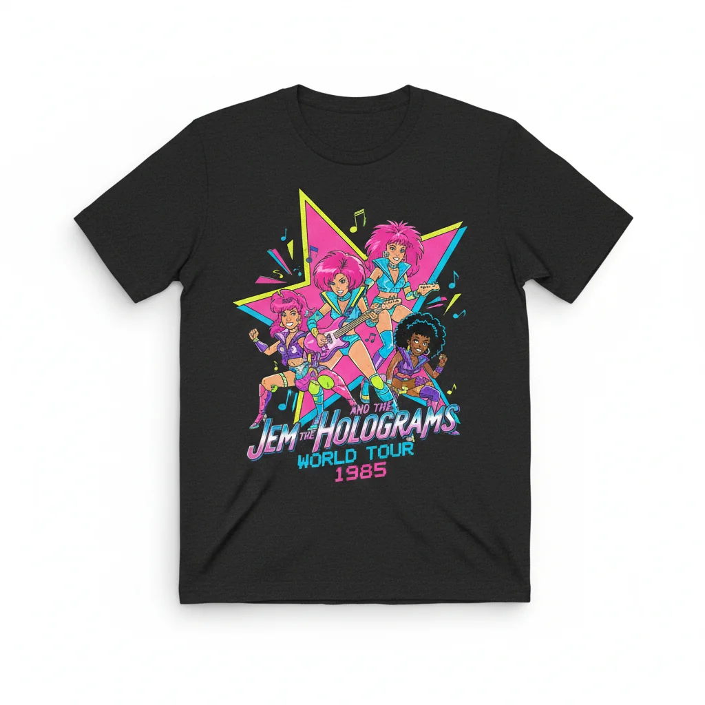 Jem and the Holograms 1985 World Tour Shirt | Retro Cartoon Art Tee