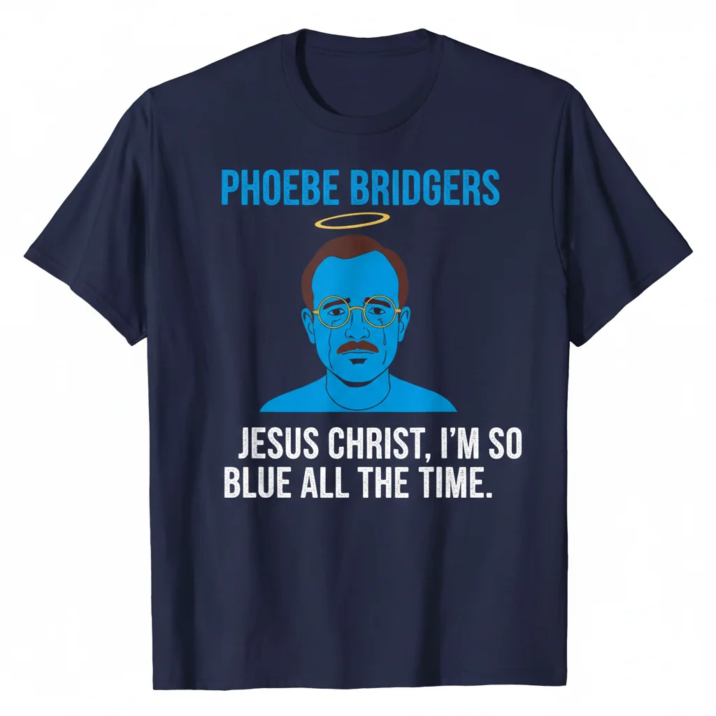 Phoebe Bridgers Tobias Funke Arrested Development Parody T-Shirt - 'Jesus Christ, I'm So Blue All The Time' Essential Tee