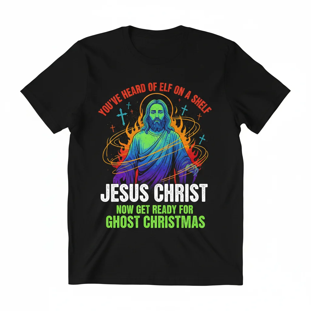 Jesus Christ The Poltergeist Funny Ghost Christmas Shirt