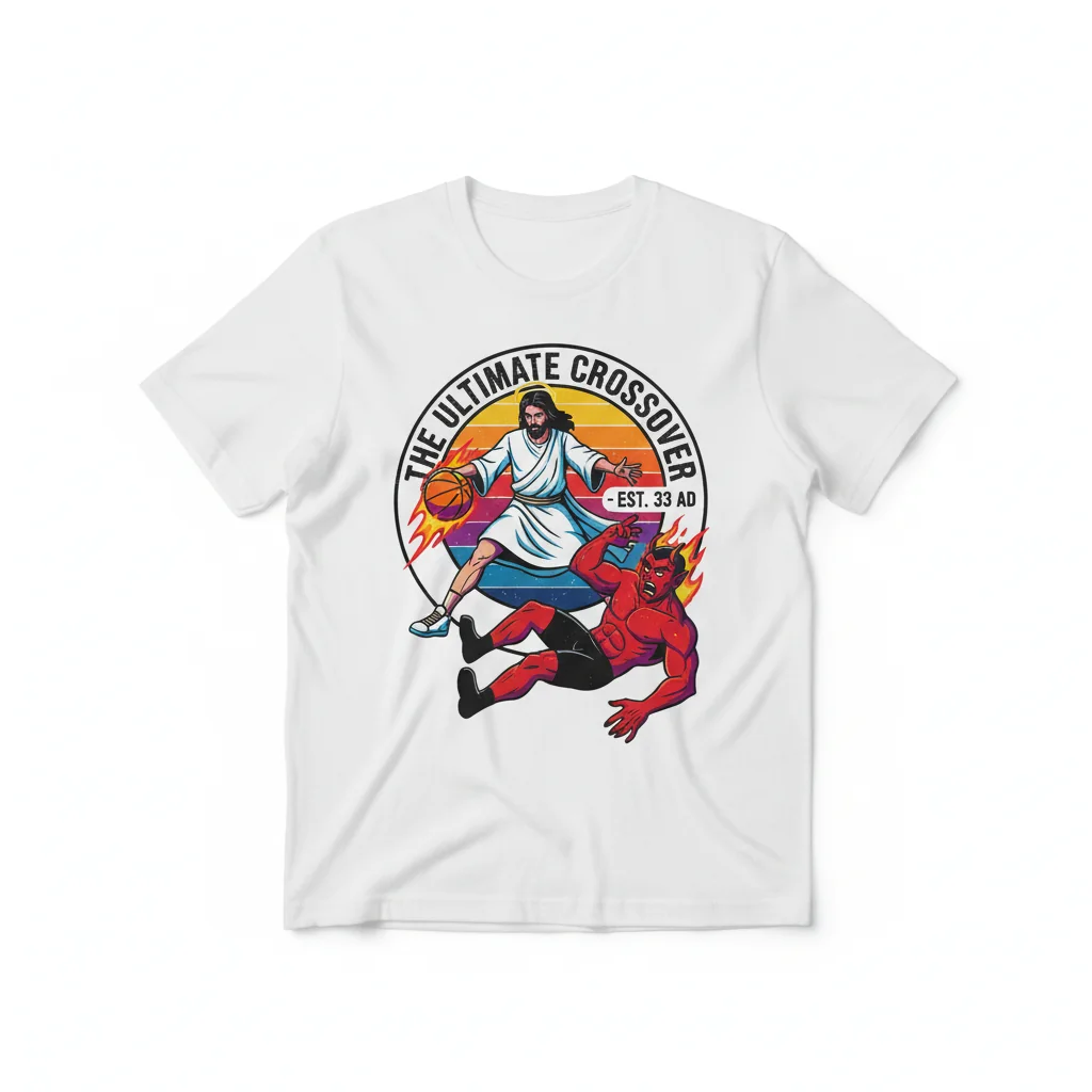 Divine Crossover Tee: Jesus vs. Satan Streetwear