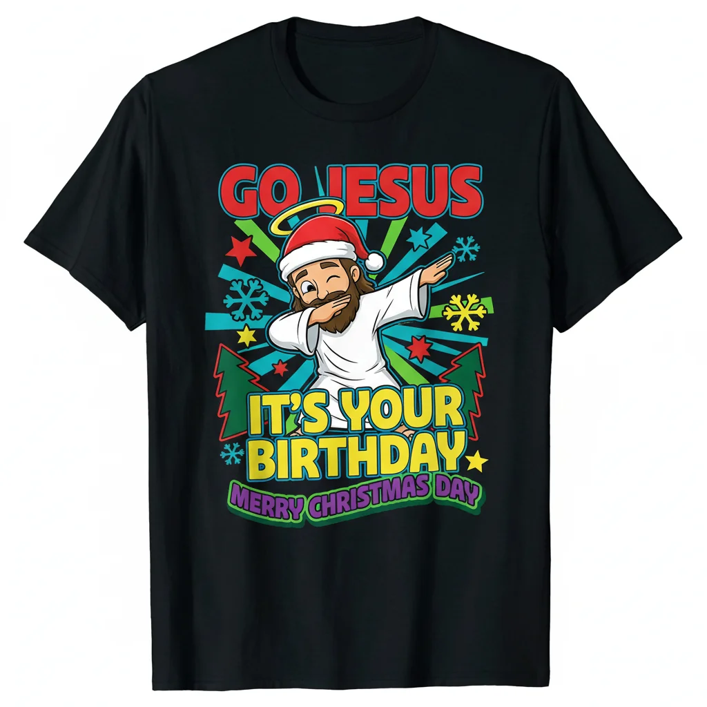 Celebrate with Joy: "Jesus Dabbing – It's Your Birthday!" Premium Tee