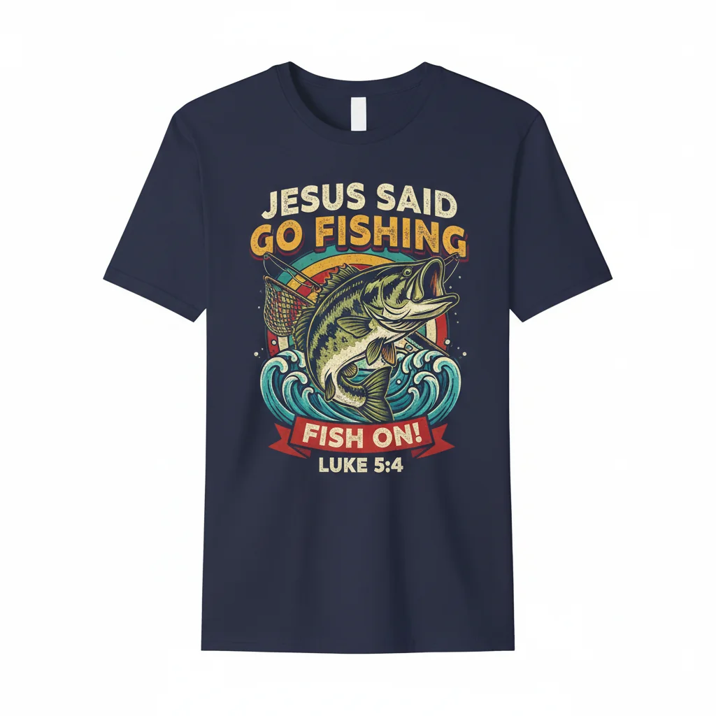 Jesus Said Go Fishing T-Shirt | Christian Angler & Bass Fishing Tee