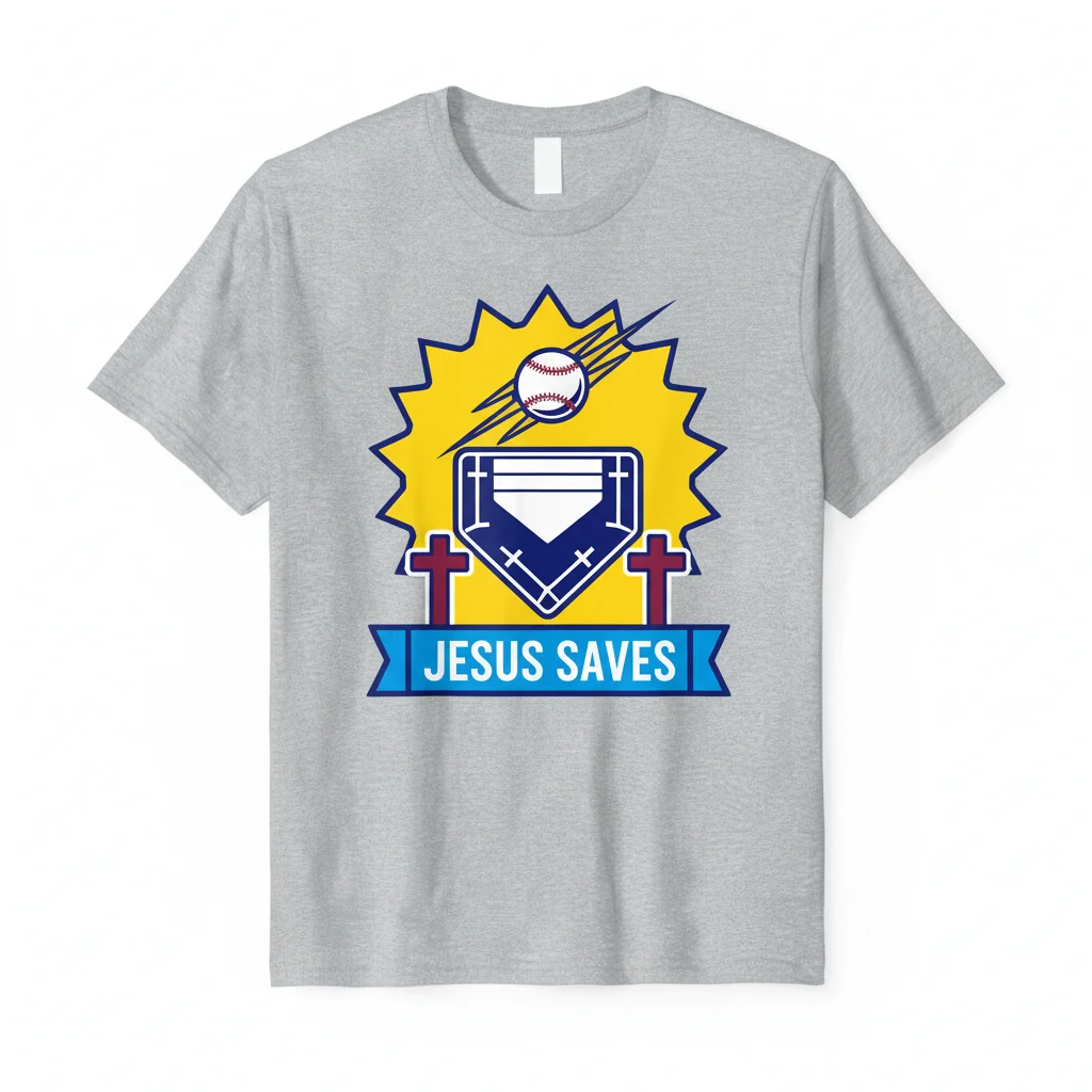 The 'Jesus Saves' Baseball Tee | A Statement of Faith & Art