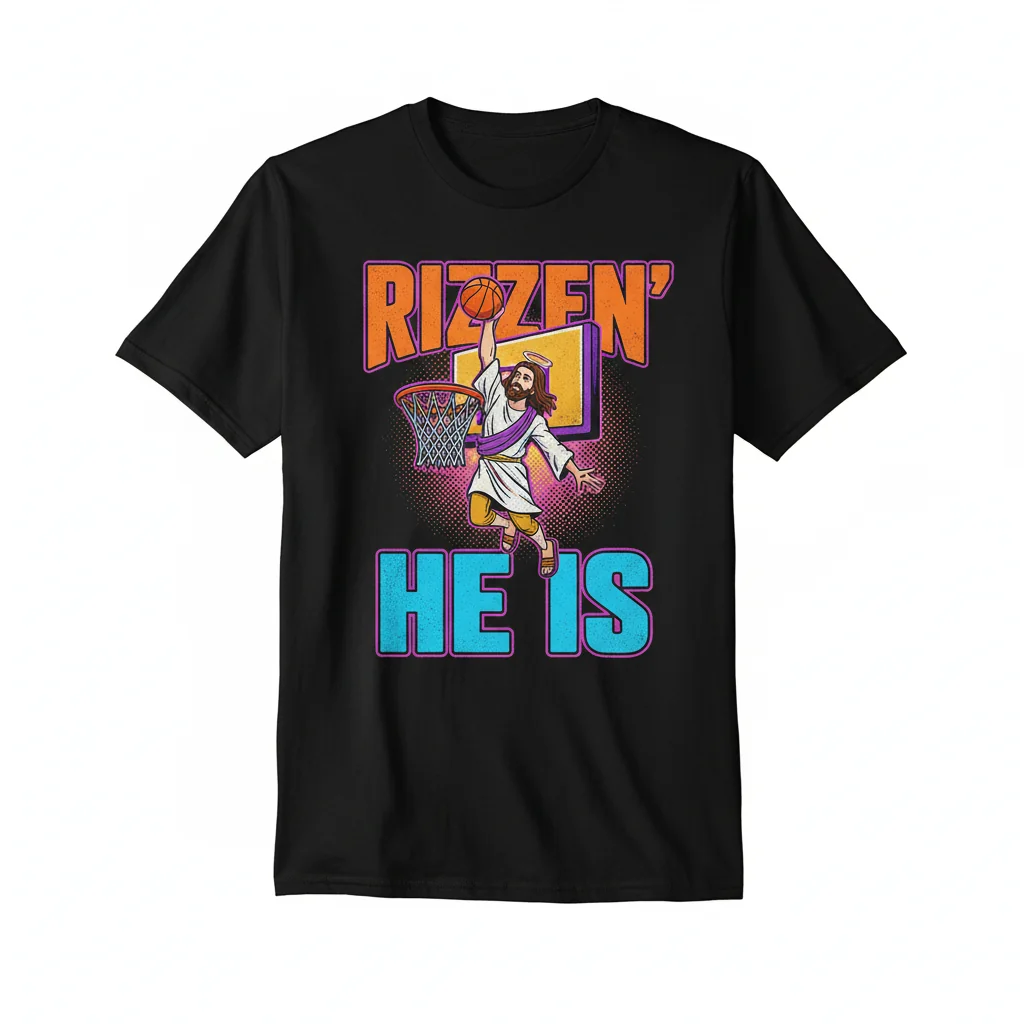 Rizzen & Ready: Jesus Slam Dunk Basketball Shirt