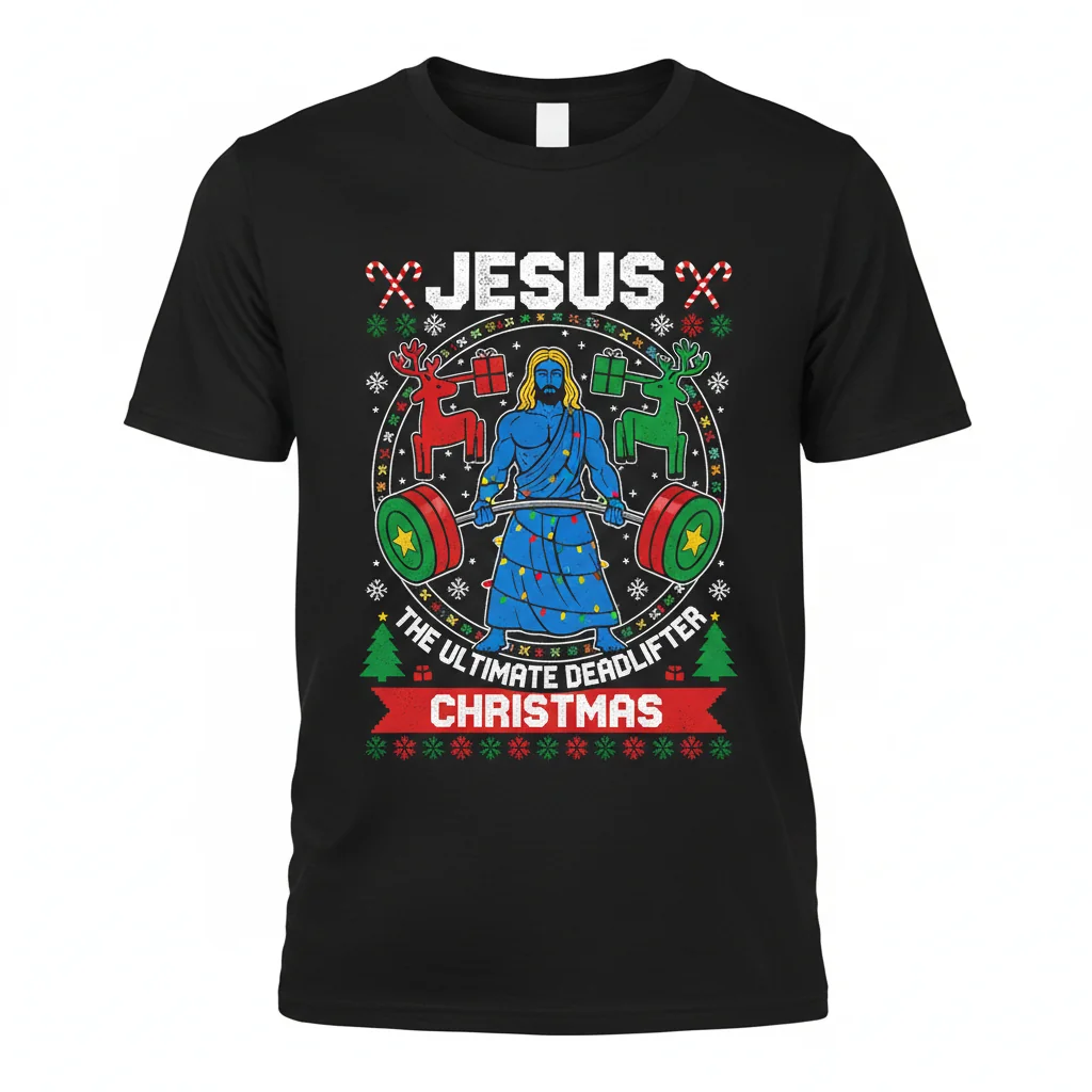 Jesus The Ultimate Deadlifter Christmas Sweater | Funny Gym Workout & Lifting Gift
