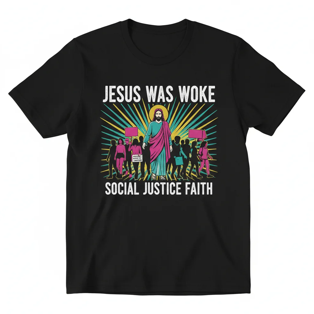 Camiseta 'Jesus Was Woke' – Justicia Social, Fe & Conciencia – Algodón Premium