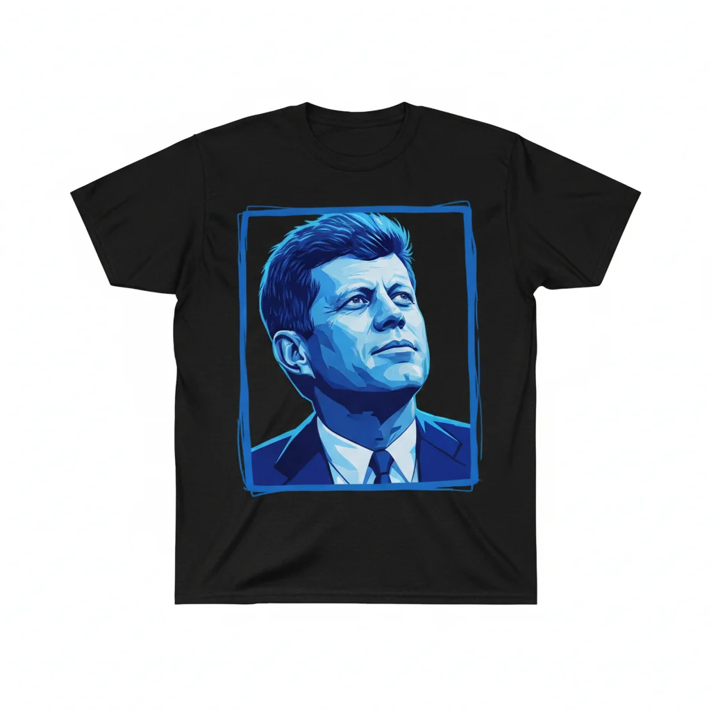 JFK Looking Up Blue: Essential Art T-Shirt