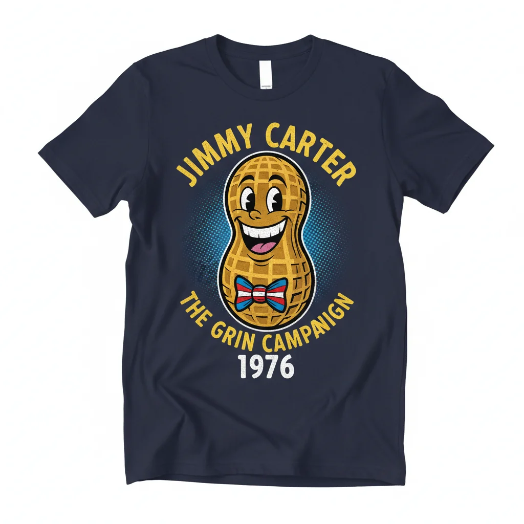 Vintage Presidential Grin: Jimmy Carter Campaign Essential T-Shirt – Durable, Comfortable & Fade-Resistant