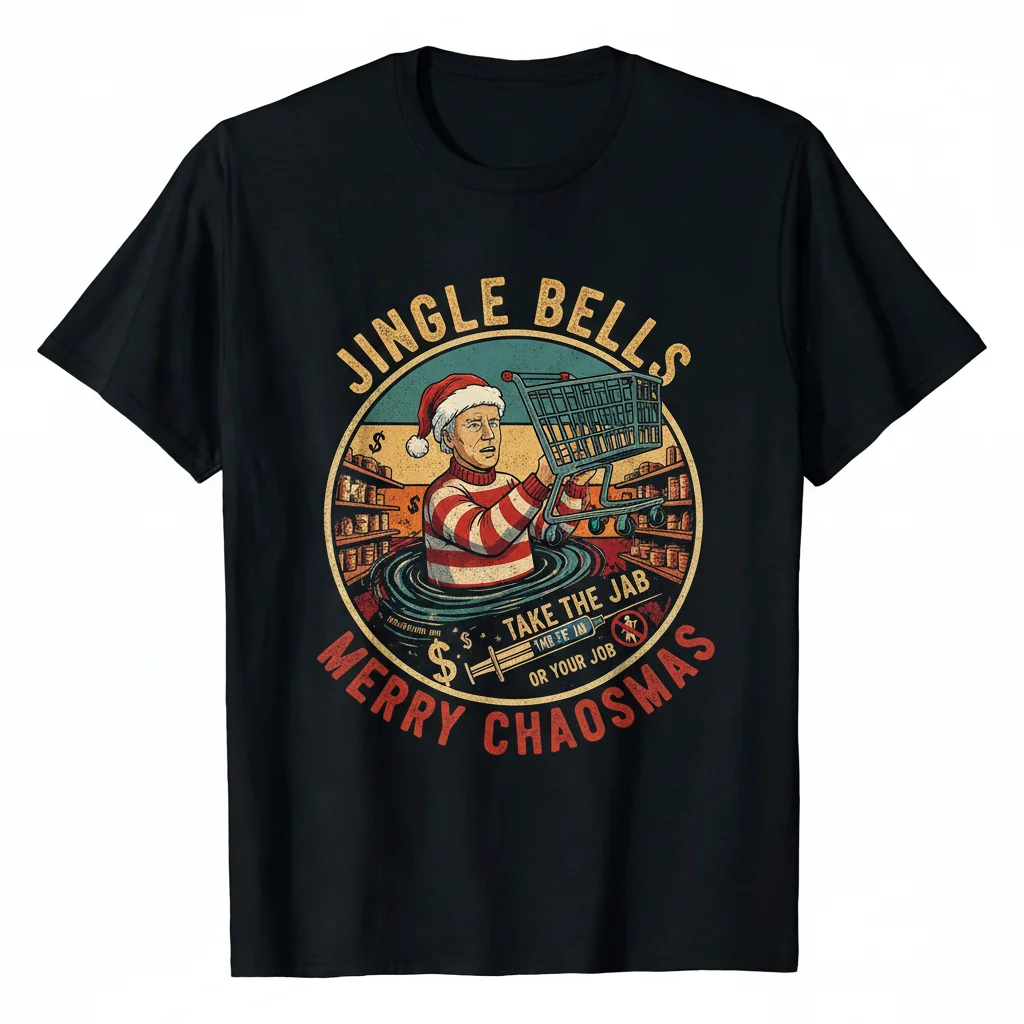 Festlig 'Biden Jingle Bells, Tomme Hyller, Inflasjon' Julegenser – Varig Komfort & Farge