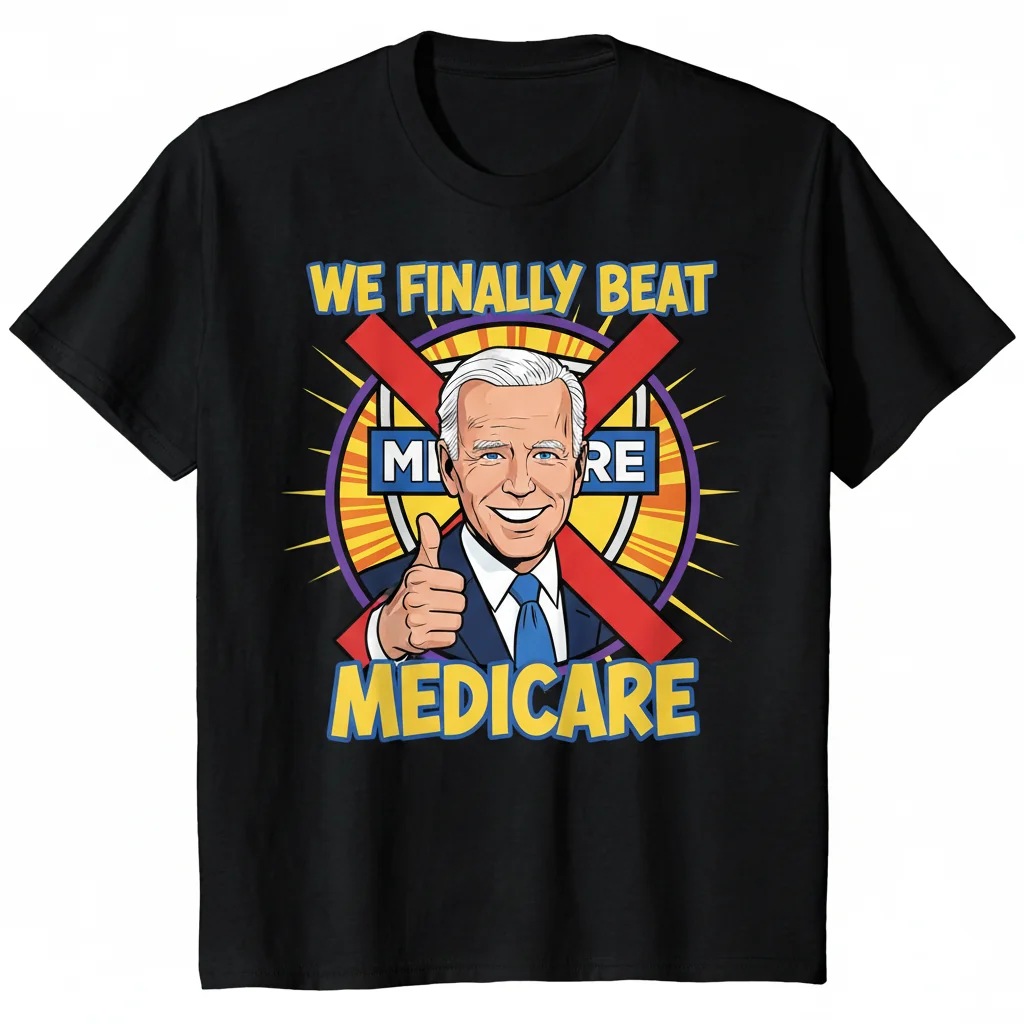 Durable & Comfortable "Finally Beat Medicare" Shirt - Fade-Resistant Print