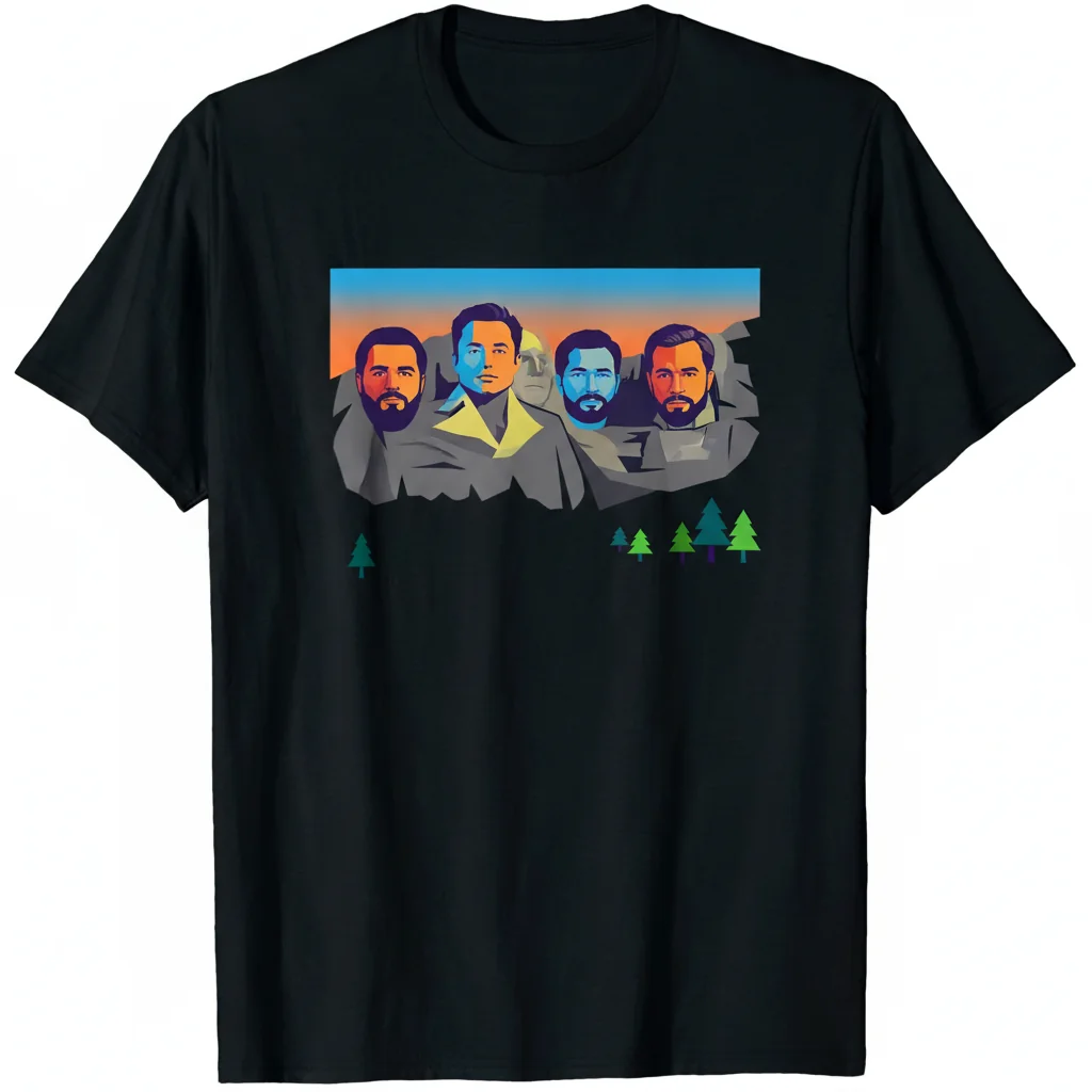Joe Rogan & Elon Musk Mt. Rushmore T-Shirt | Modern Icons Parody Tee