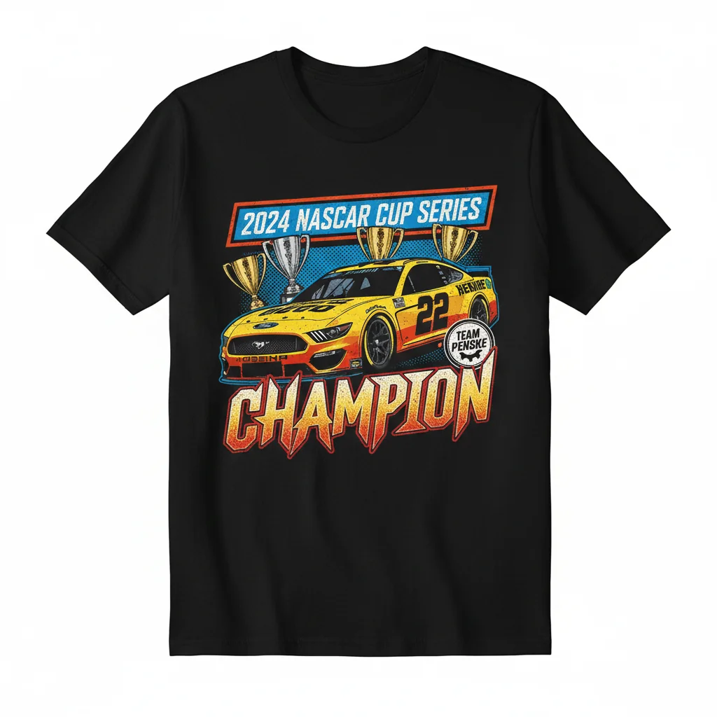 Joey Logano 2024 NASCAR Cup Series Champion Car T-Shirt by Team Penske