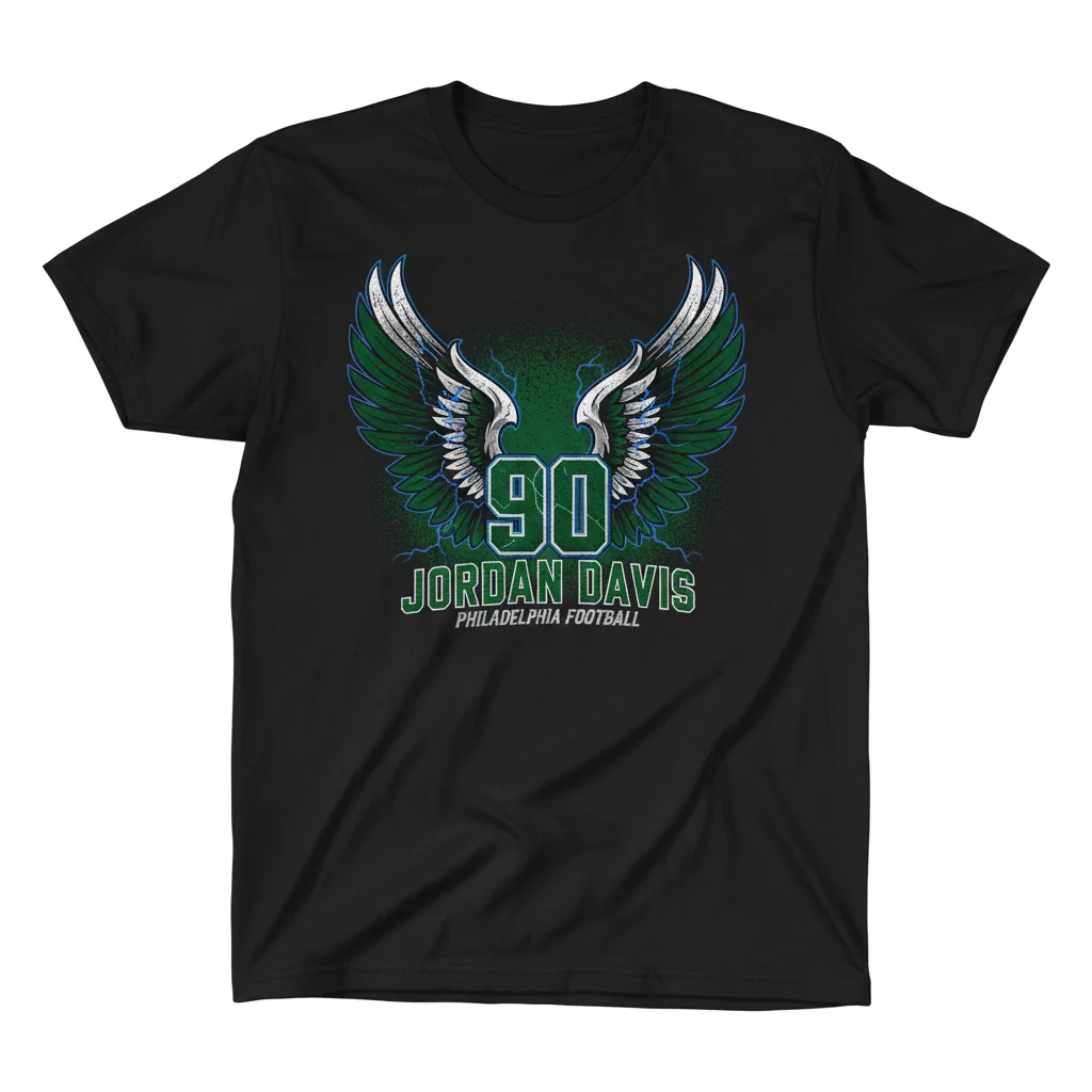 Jordan Davis Philadelphia Eagles Football Shirt - Ultra-Durable & Pre-Shrunk
