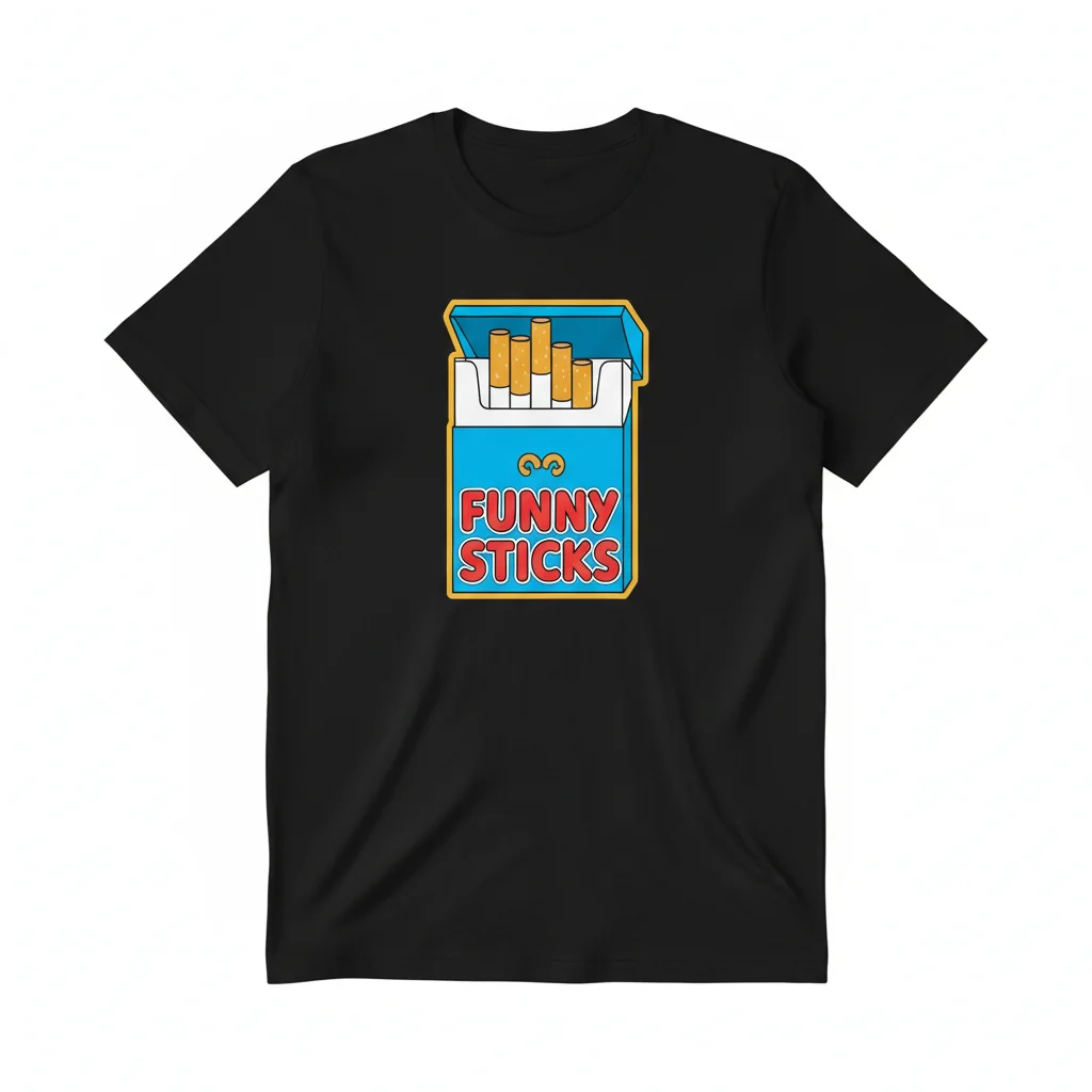 Jschlatt Funny Sticks Cigarette Pack T-Shirt | YouTuber Meme Graphic Tee 1 Jschlatt Funny Sticks Cigarette Pack T-Shirt | YouTuber Meme Graphic Tee