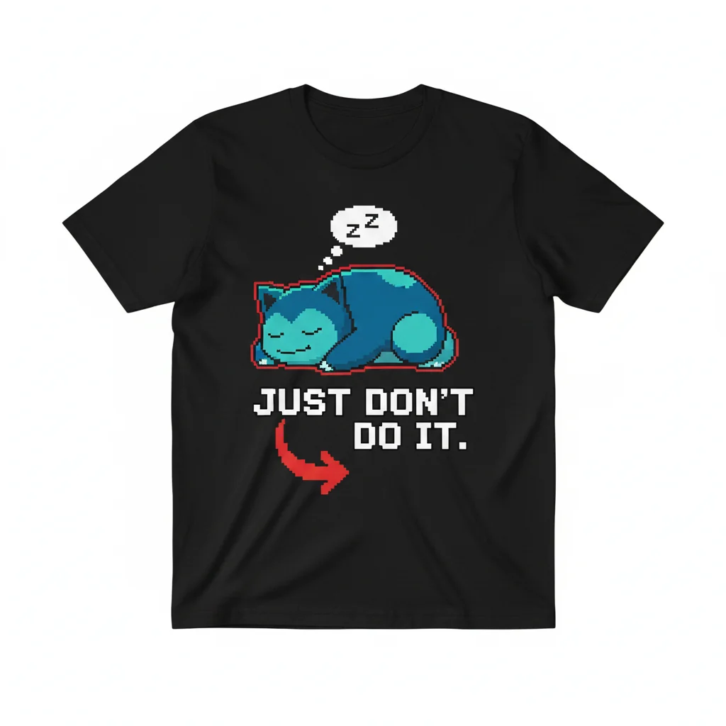 Snorlax Just Don't Do It Pokémon T-Shirt - Relaxed Fit Tee