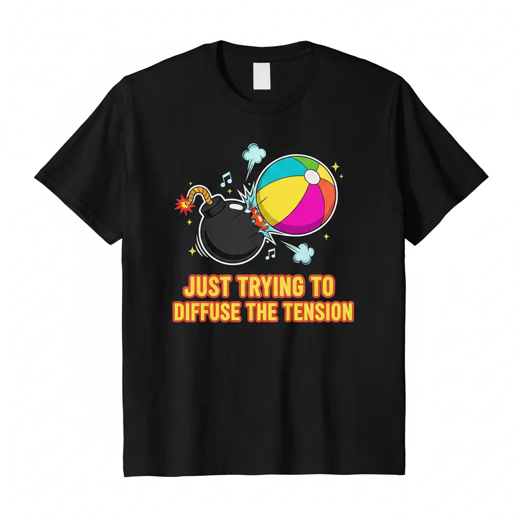 Durable & Comfortable "Diffuse The Tension" Essential T-Shirt - Pre-Shrunk & Fade-Resistant