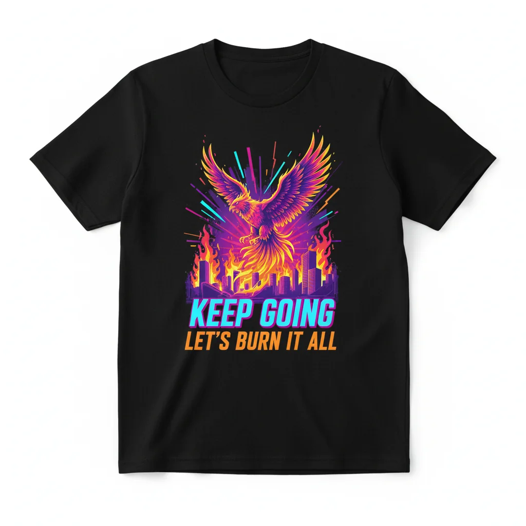 Camiseta 'Keep Going Let's Burn It All' - Durabilidad y Estilo Sin Límites