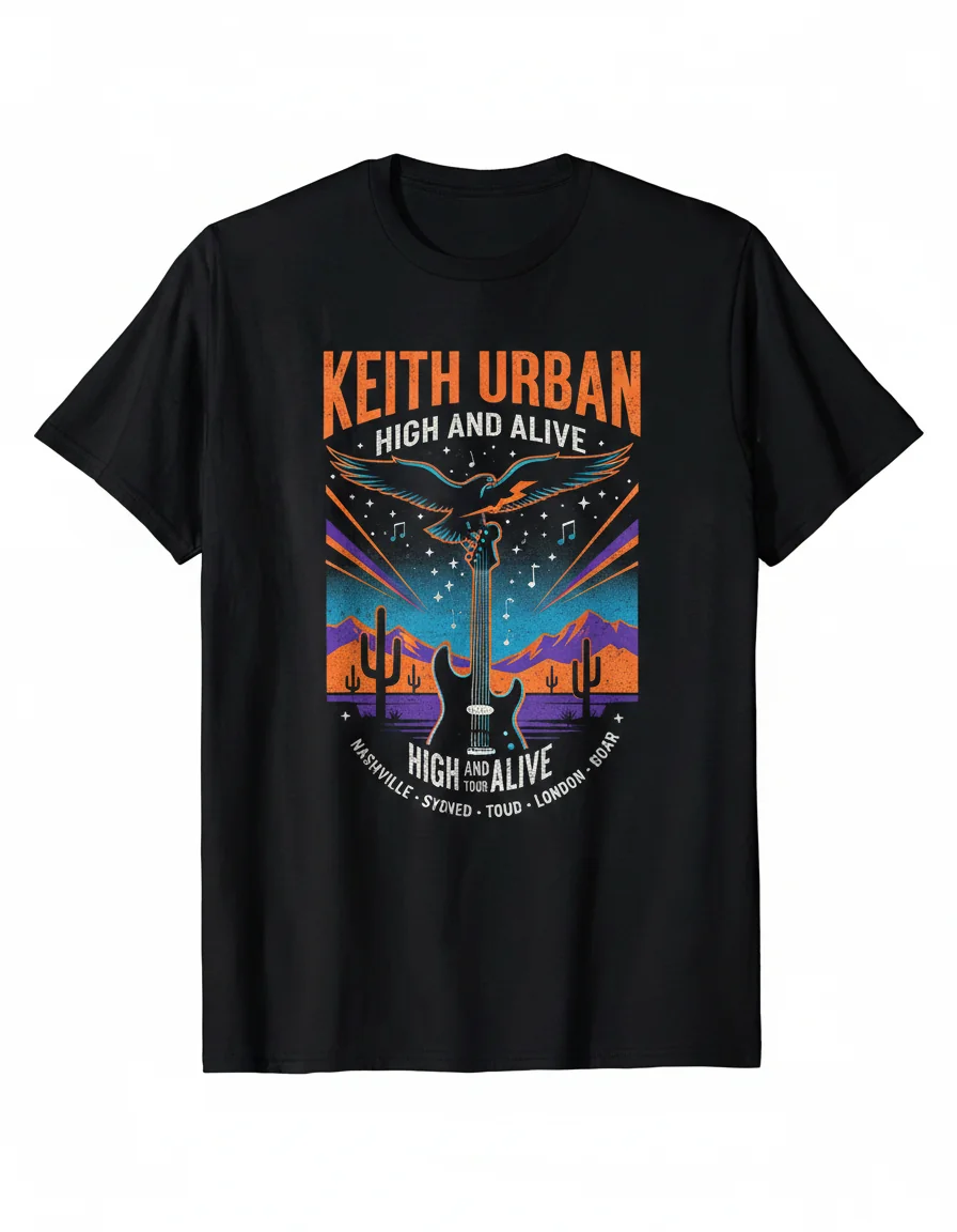 Keith Urban High and Alive World Tour T-Shirt | Country Music Fan Apparel
