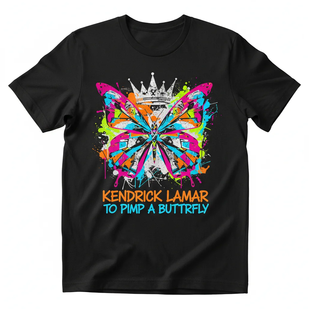 Kendrick Lamar 'To Pimp A Butterfly' Album Heavyweight T-Shirt - Black, Size S