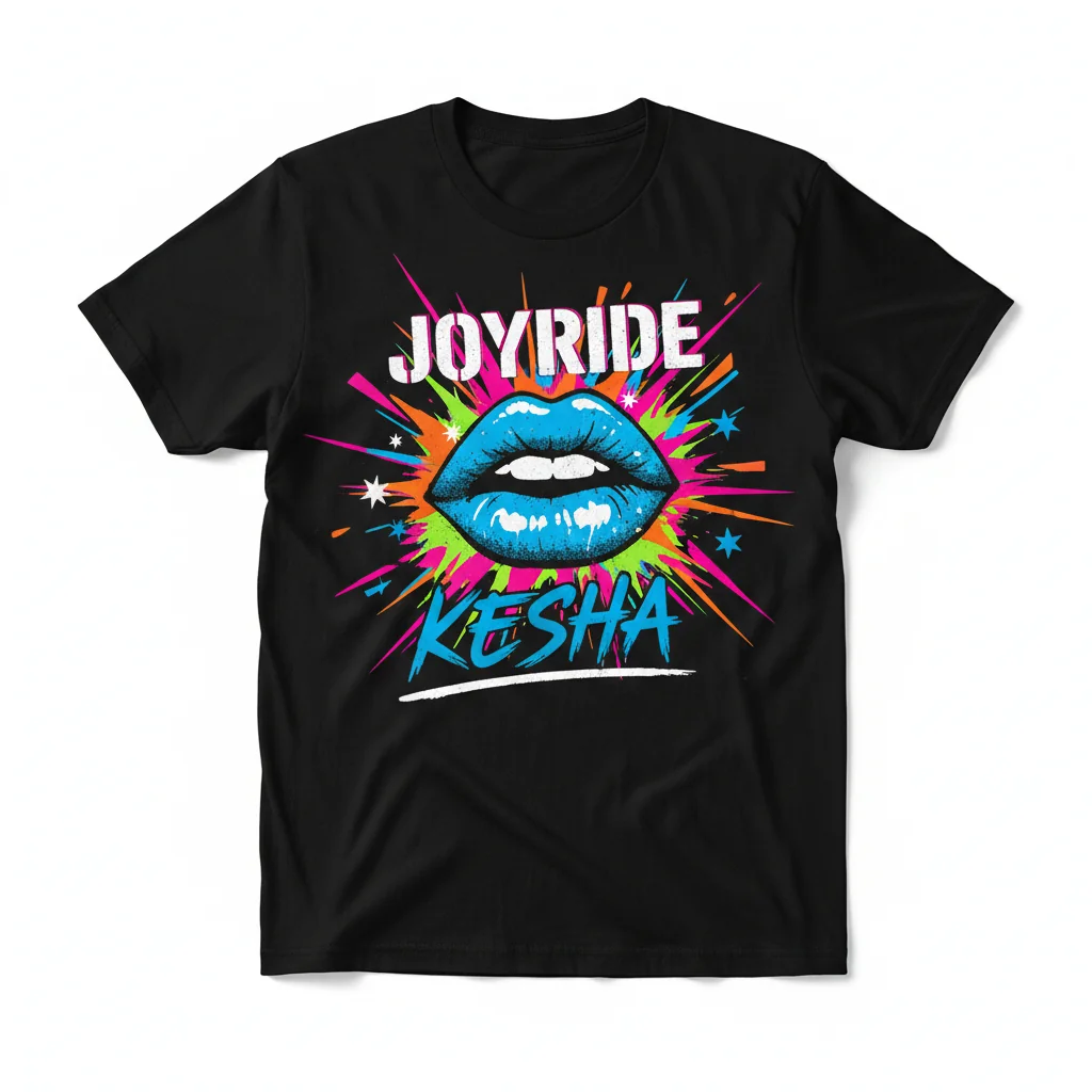 Kesha Joyride Blue Lips T-Shirt | Durable, Fade-Resistant & Ultra-Soft