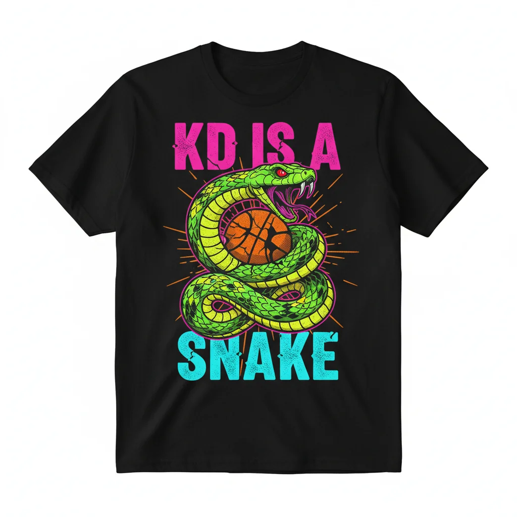 "Kevin Durant is a Snake" Graphic Tee | Funny NBA Basketball Fan T-Shirt | Unisex Cotton Meme Shirt