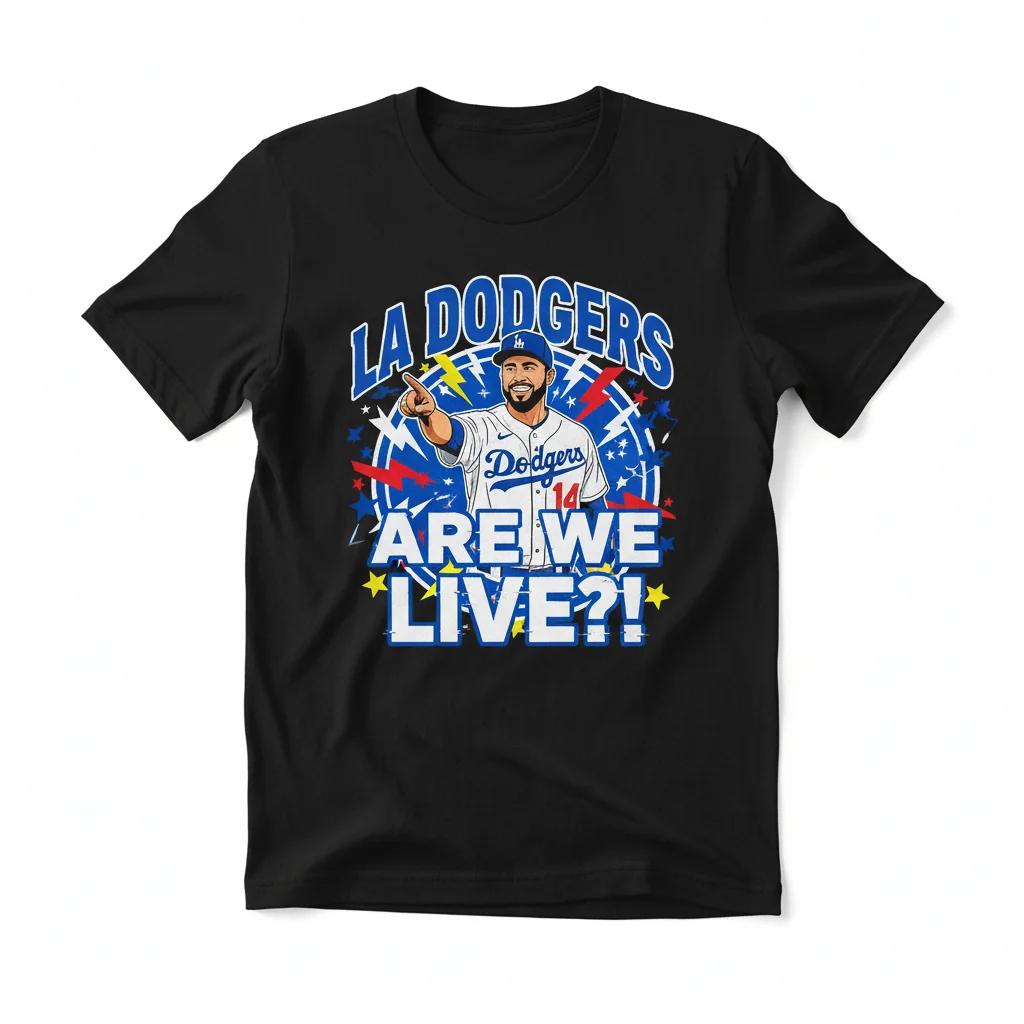 Kiké Hernandez 'Are We Live' Dodgers Tee