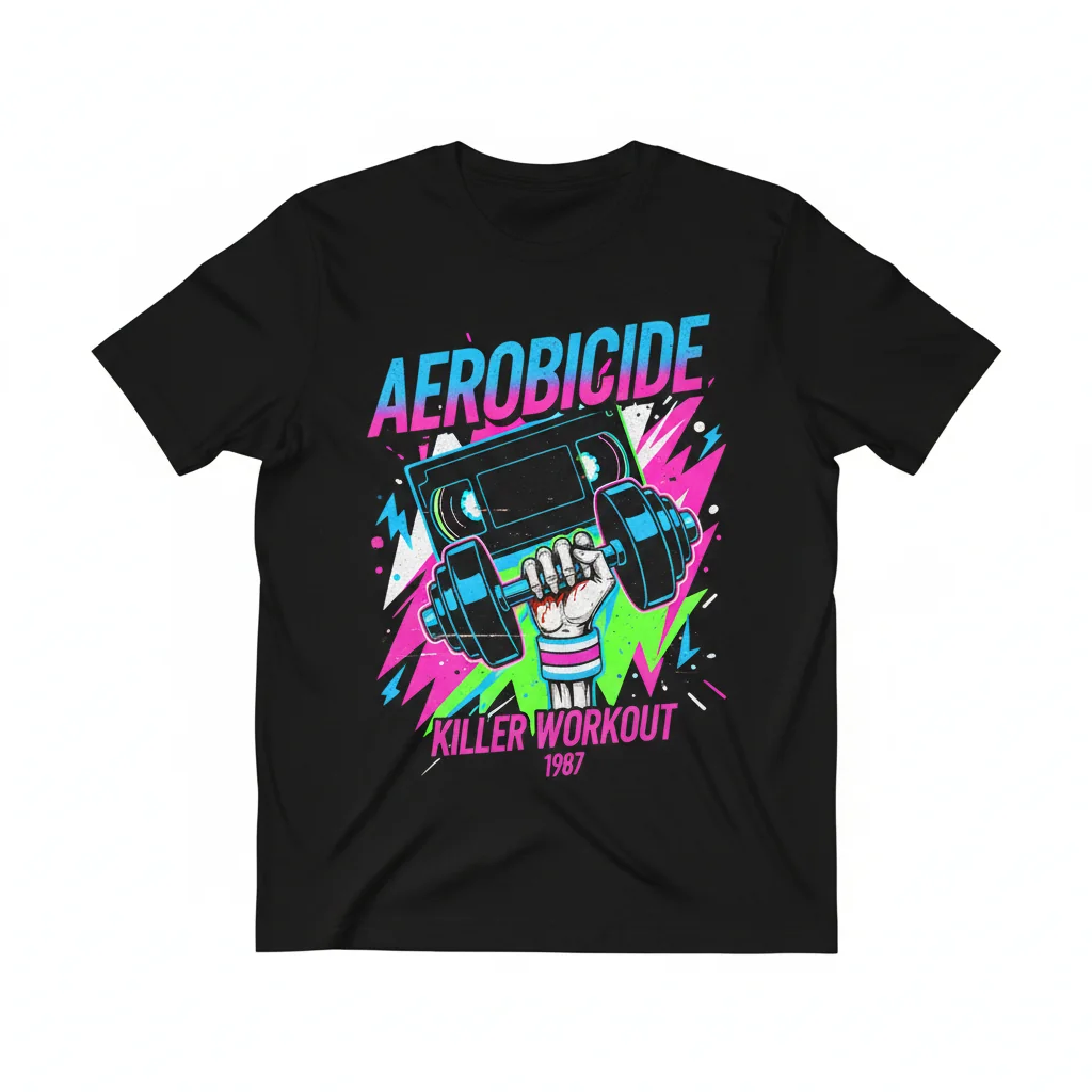 Aerobicide '87 VHSGasm Tee | Retro Slasher Streetwear