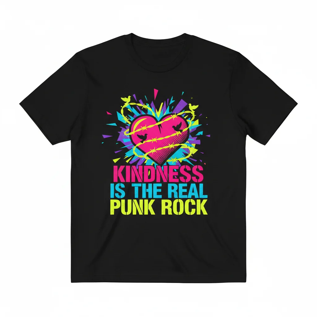 Kindness is the Real Punk Rock Shirt | Colorful Graphic Tee