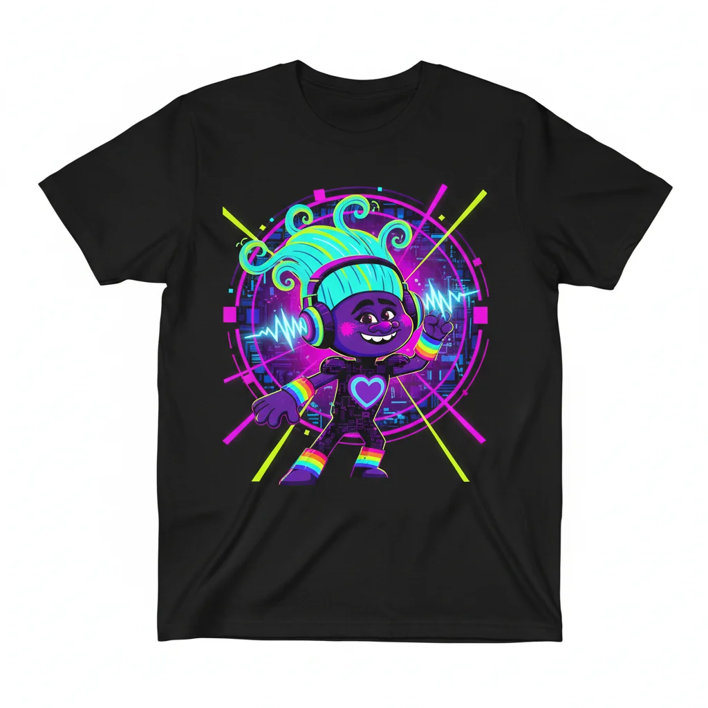 King Trollex Trolls World Tour T-Shirt | Unisex Techno Troll Graphic Tee