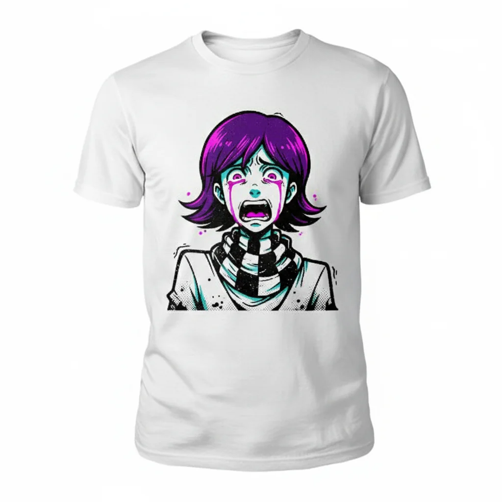 Durable Kokichi Ouma Crying T-Shirt | Fade-Resistant & Pre-Shrunk Fit