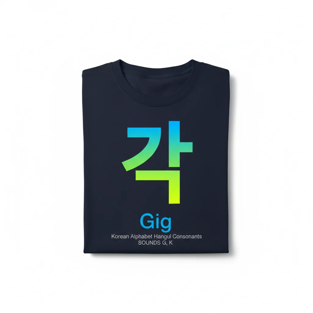Embrace the Spirit of Giyeok: A Hangul Consonant Art Tee