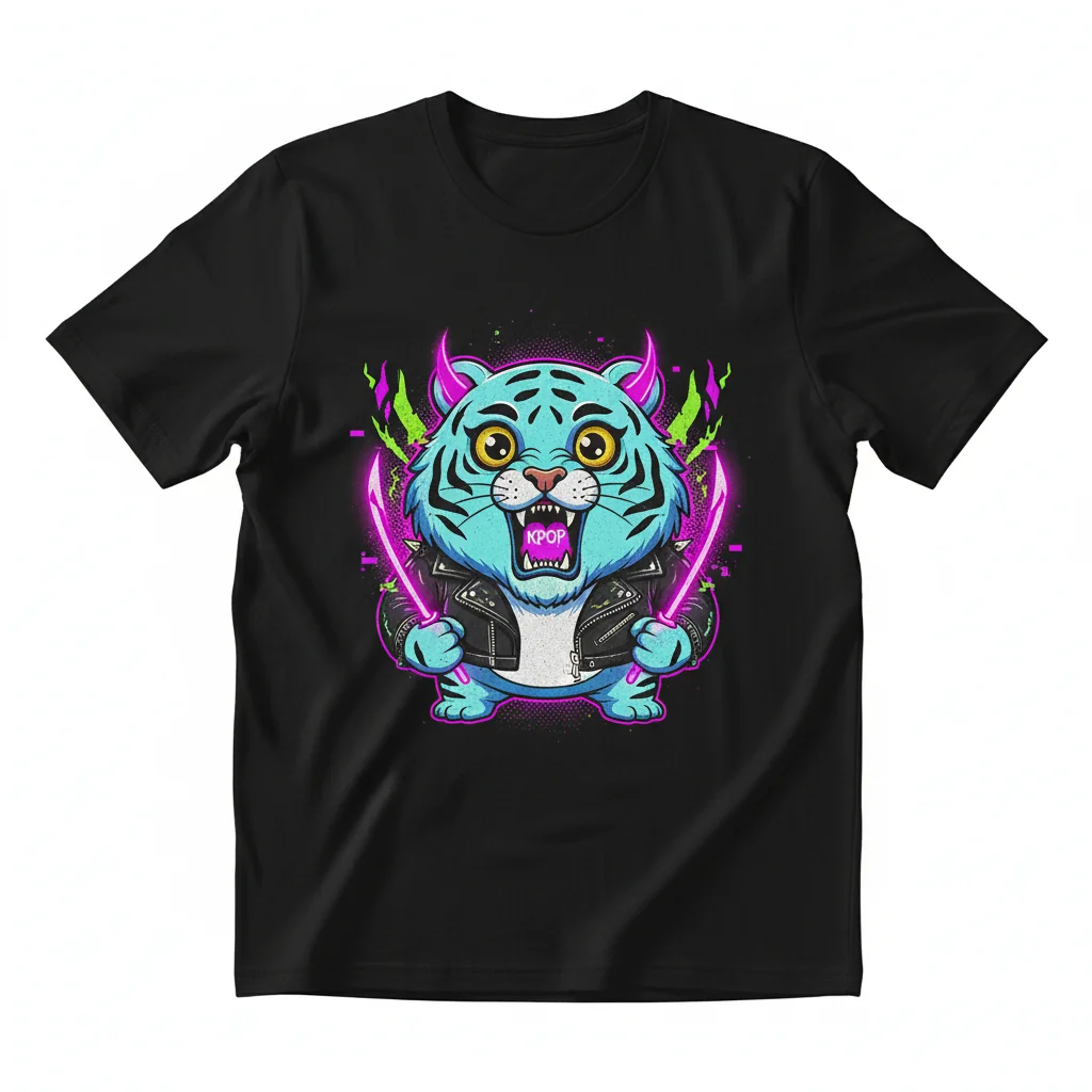 K-Pop Demon Hunters Derpy Tiger T-Shirt | Premium Anime & Manga Style Graphic Tee
