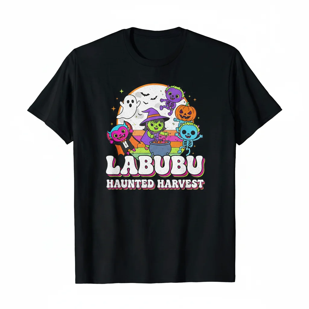 Labubu Monsters Halloween Graphic Tee – Wearable Art for the Spooky Season