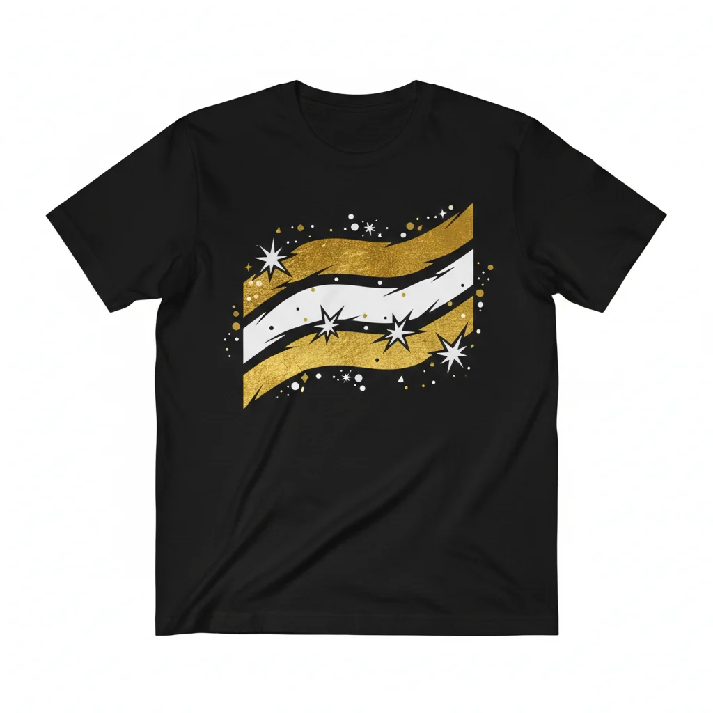 Gold & White Striped Essential T-Shirt - Horizontal Large Stripes