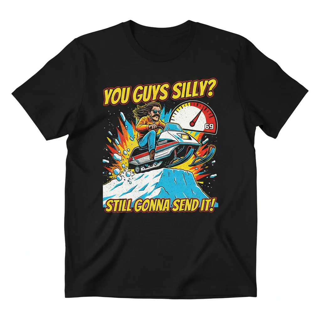 Larry Enticer "Still Gonna Send It" Snowmobile Graphic Tee 1 Larry Enticer "Still Gonna Send It" Snowmobile Graphic Tee