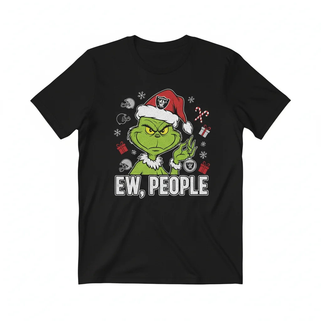 Raiders Grinch 'Ew, People' Holiday Street Tee