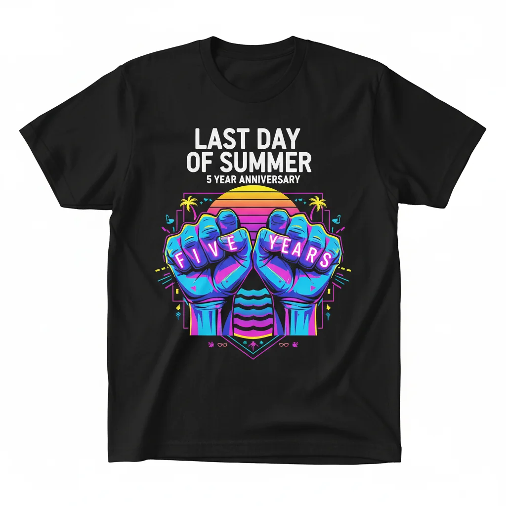 Anniversary Hand Knuckles Tee: A Summer's End Embrace