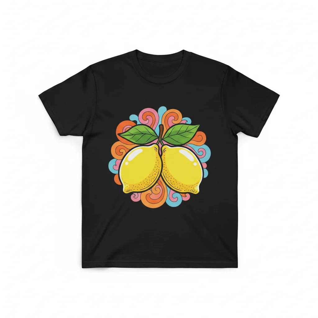 Whimsical Citrus & Avian Art Tee